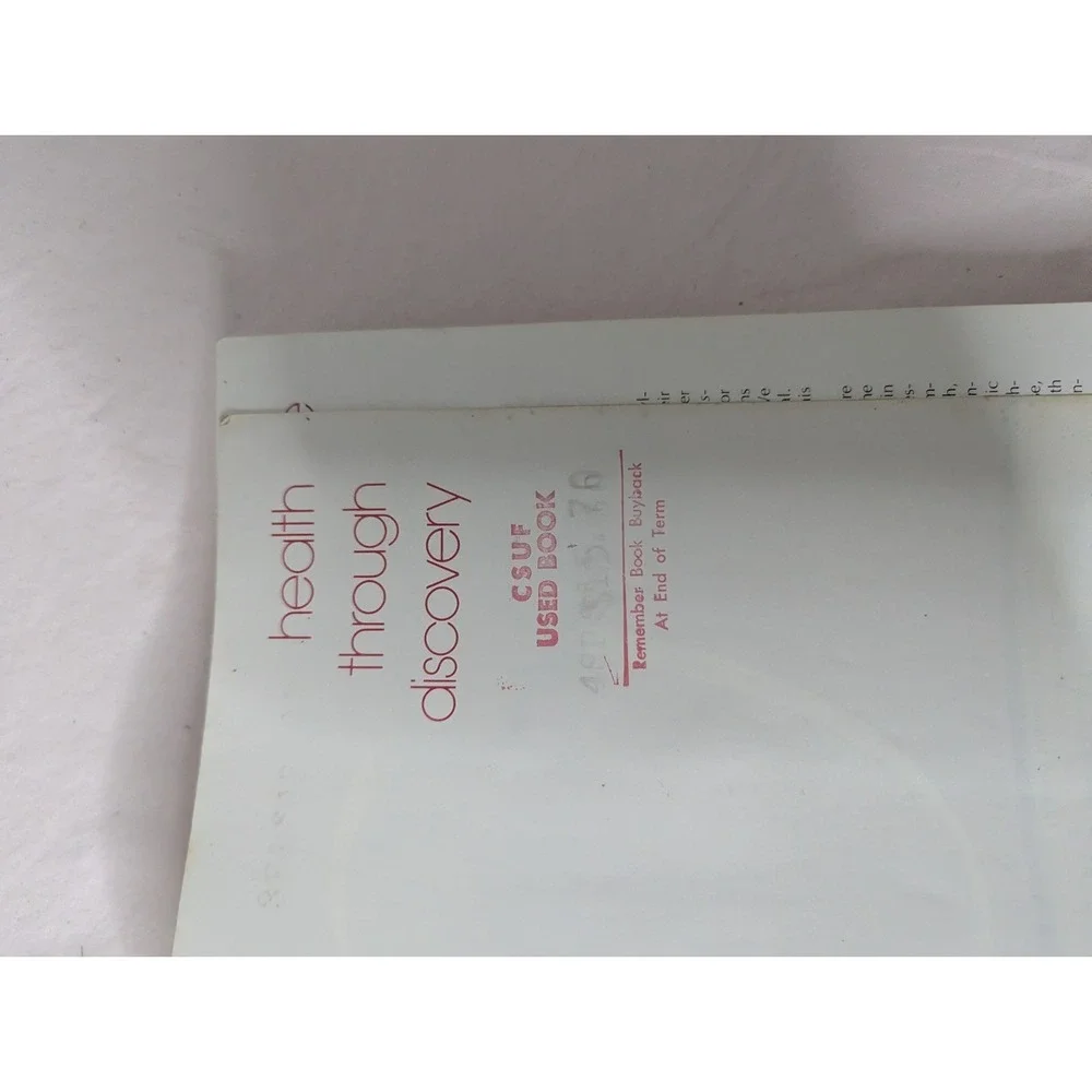 Health through discovery 2nd ed textbook‎ vintage 1980s exercise mental stress +